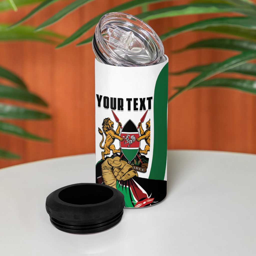 Personalized Kenya Independence Day 4 in 1 Can Cooler Tumbler Lion With Coat Of Arms - African Pride