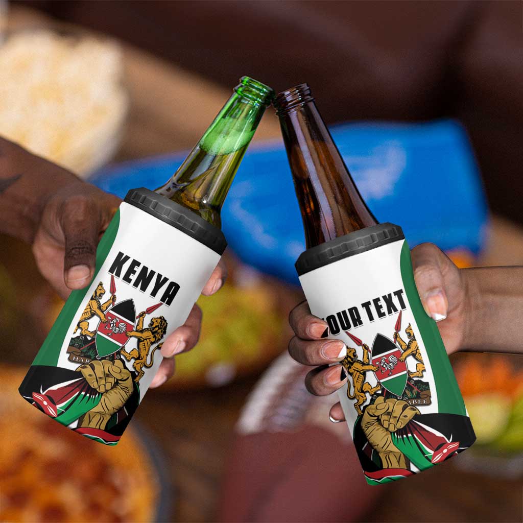 Personalized Kenya Independence Day 4 in 1 Can Cooler Tumbler Lion With Coat Of Arms - African Pride
