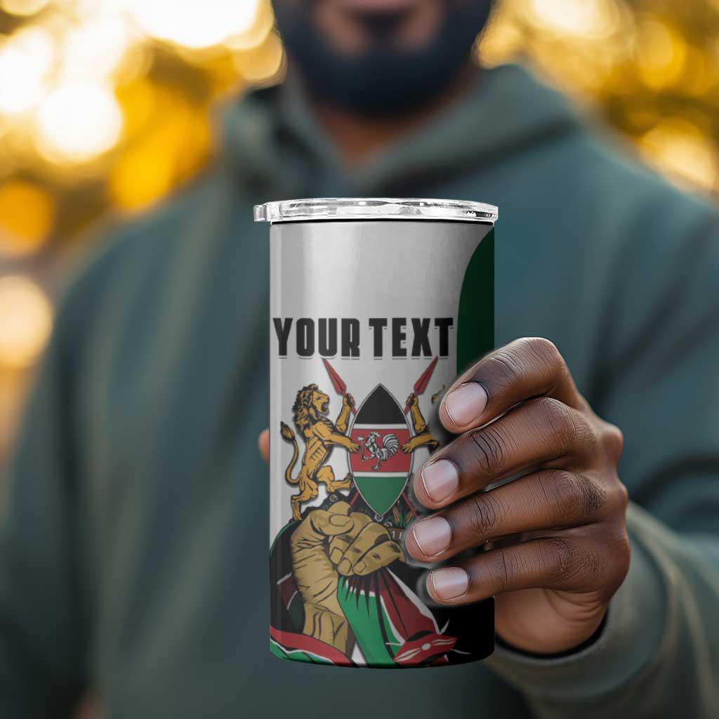Personalized Kenya Independence Day 4 in 1 Can Cooler Tumbler Lion With Coat Of Arms - African Pride