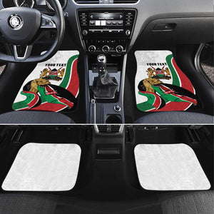 Personalized Kenya Independence Day Car Mats Lion With Coat Of Arms - African Pride