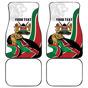 Personalized Kenya Independence Day Car Mats Lion With Coat Of Arms - African Pride