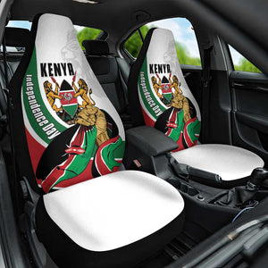 Kenya Independence Day Car Seat Cover Lion With Coat Of Arms - African Pride