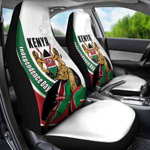 Kenya Independence Day Car Seat Cover Lion With Coat Of Arms - African Pride