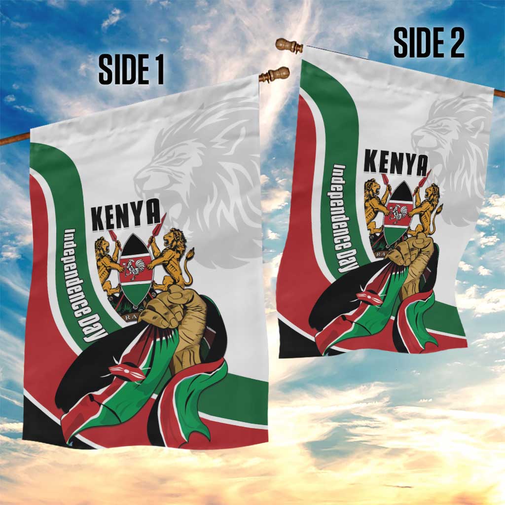 Kenya Independence Day Garden Flag Lion With Coat Of Arms - African Pride