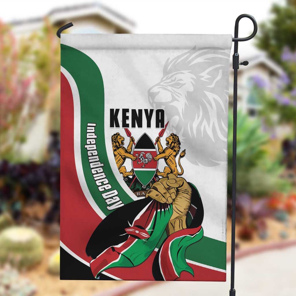 Kenya Independence Day Garden Flag Lion With Coat Of Arms - African Pride