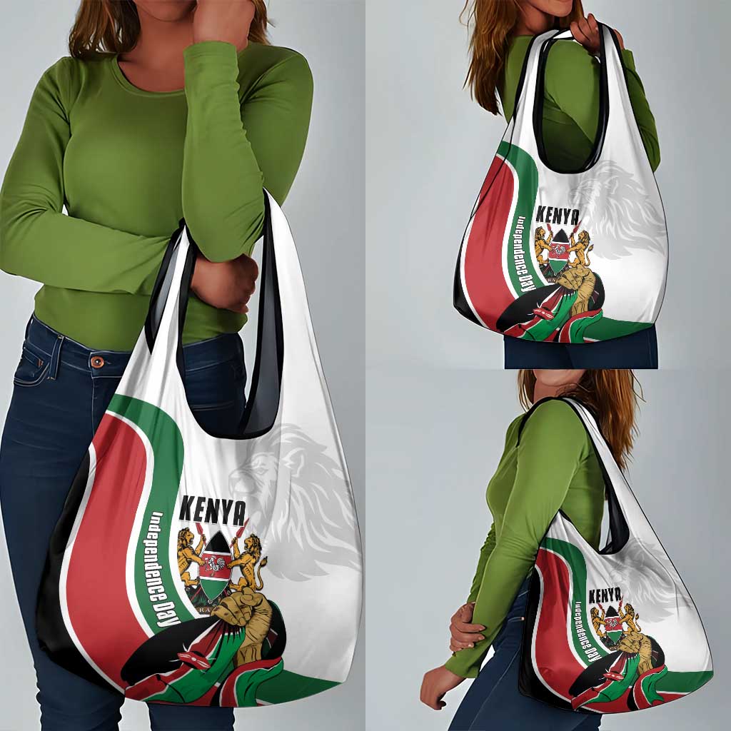 Kenya Independence Day Grocery Bag Lion With Coat Of Arms - African Pride