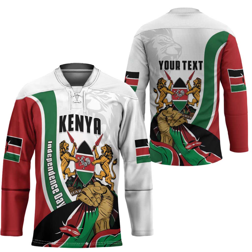 Personalized Kenya Jamhuri Day Hockey Jersey Lion With Coat Of Arms