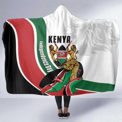 Kenya Independence Day Hooded Blanket Lion With Coat Of Arms - African Pride