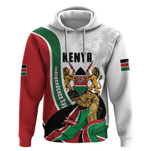 Personalized Kenya Independence Day Hoodie Lion With Coat Of Arms - African Pride