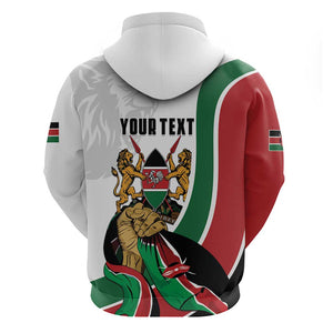 Personalized Kenya Independence Day Hoodie Lion With Coat Of Arms - African Pride