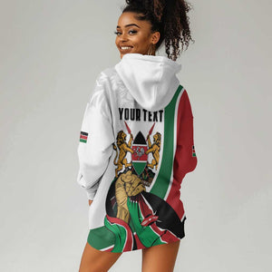 Personalized Kenya Independence Day Hoodie Dress Lion With Coat Of Arms - African Pride