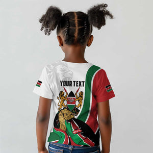 Personalized Kenya Independence Day Kid T shirt Lion With Coat Of Arms - African Pride