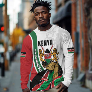 Personalized Kenya Independence Day Long Sleeve Shirt Lion With Coat Of Arms - African Pride