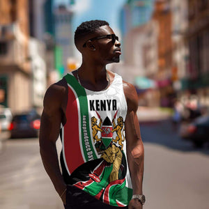 Personalized Kenya Independence Day Men Tank Top Lion With Coat Of Arms - African Pride