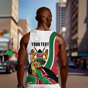 Personalized Kenya Independence Day Men Tank Top Lion With Coat Of Arms - African Pride