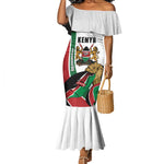 Personalized Kenya Independence Day Mermaid Dress Lion With Coat Of Arms - African Pride