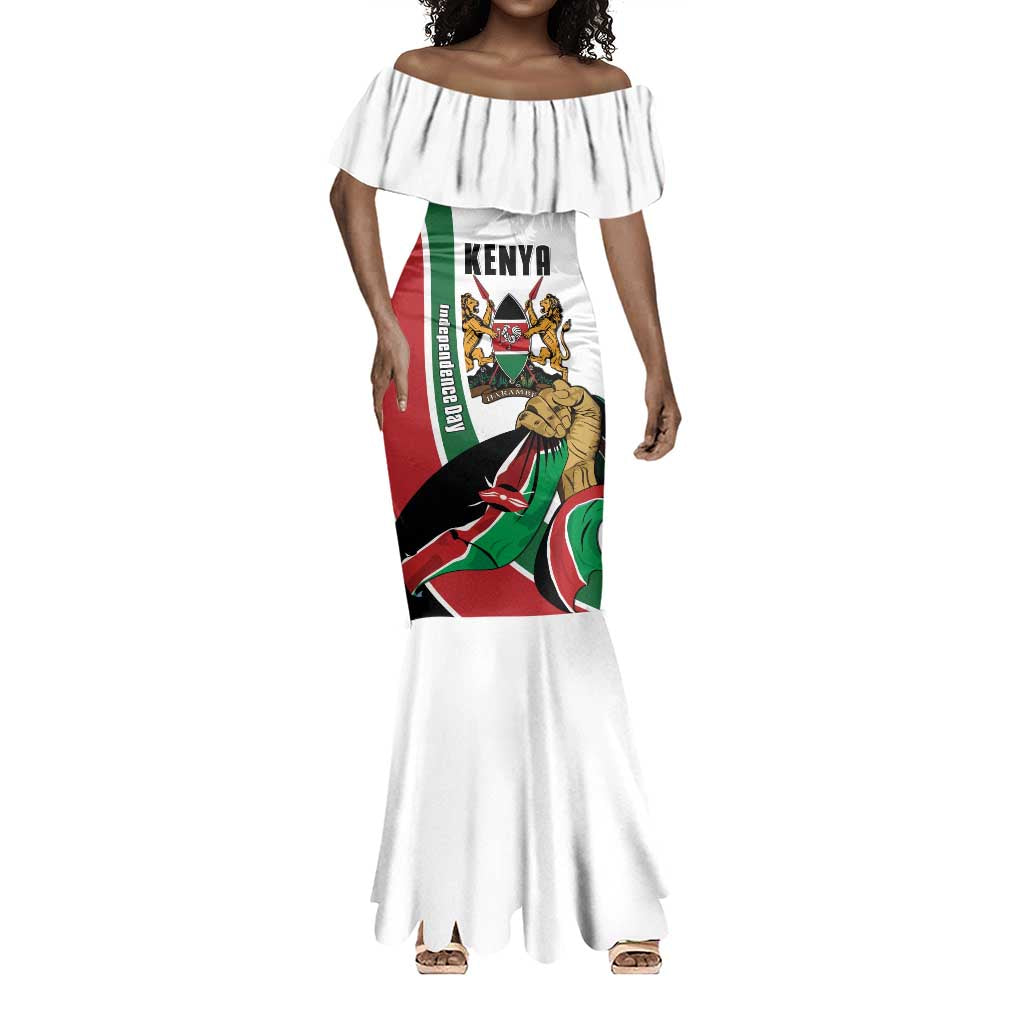 Personalized Kenya Independence Day Mermaid Dress Lion With Coat Of Arms - African Pride