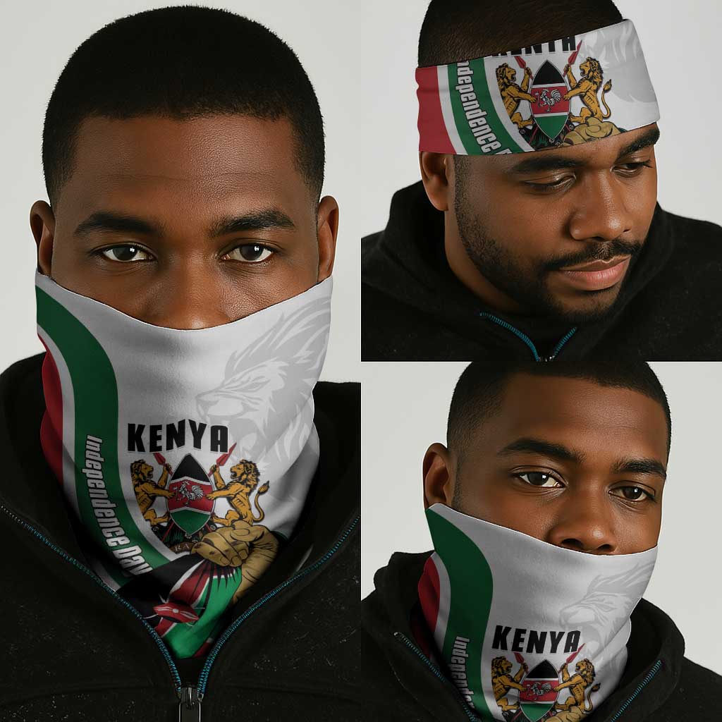 Kenya Independence Day Neck Gaiter Lion With Coat Of Arms - African Pride