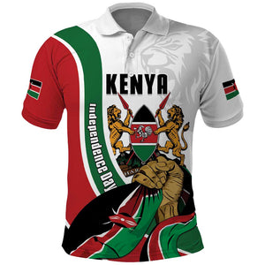 Personalized Kenya Independence Day Polo Shirt Lion With Coat Of Arms - African Pride
