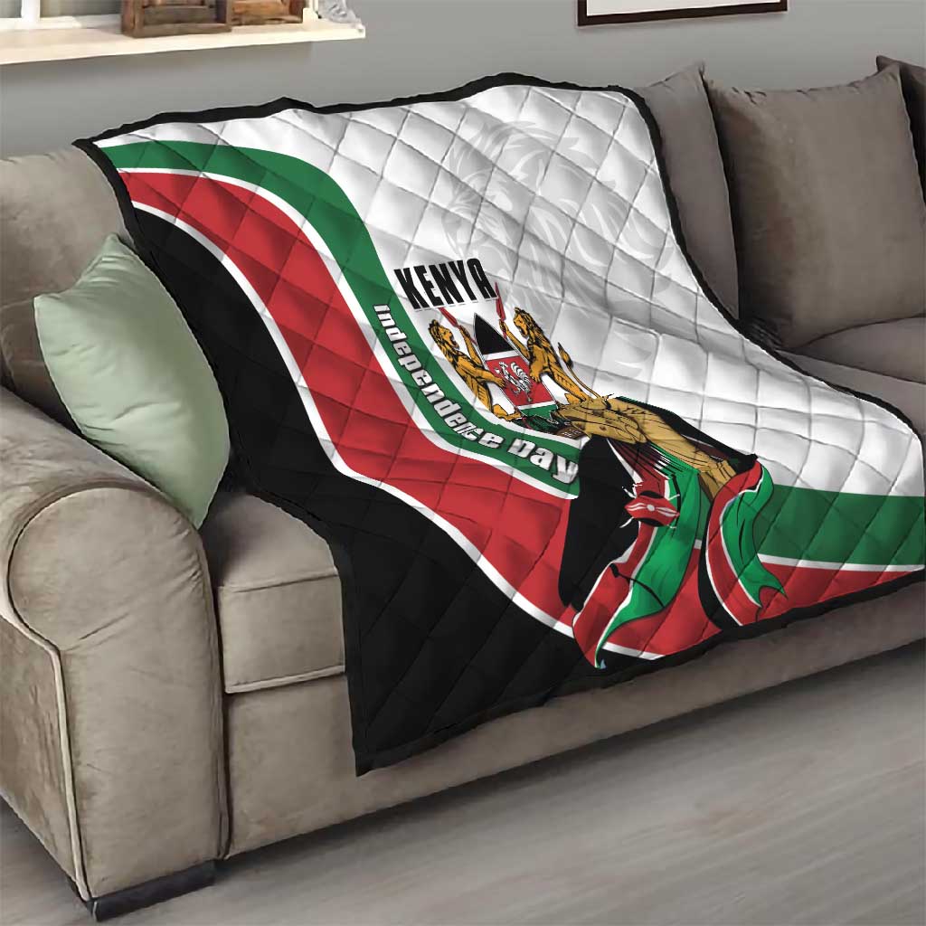 Kenya Independence Day Quilt Lion With Coat Of Arms - African Pride