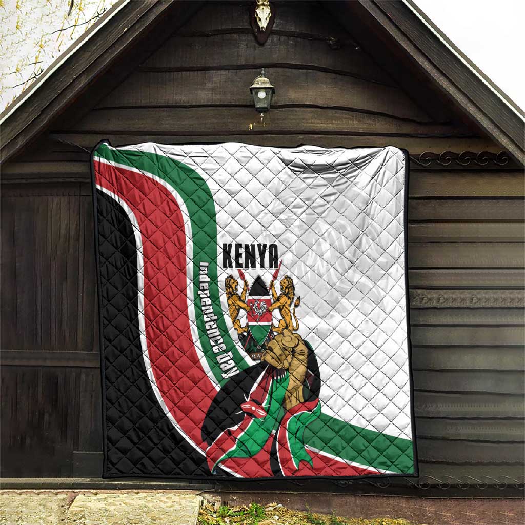 Kenya Independence Day Quilt Lion With Coat Of Arms - African Pride