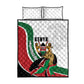 Kenya Independence Day Quilt Bed Set Lion With Coat Of Arms - African Pride