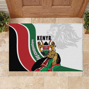 Kenya Independence Day Rubber Doormat Lion With Coat Of Arms - African Pride