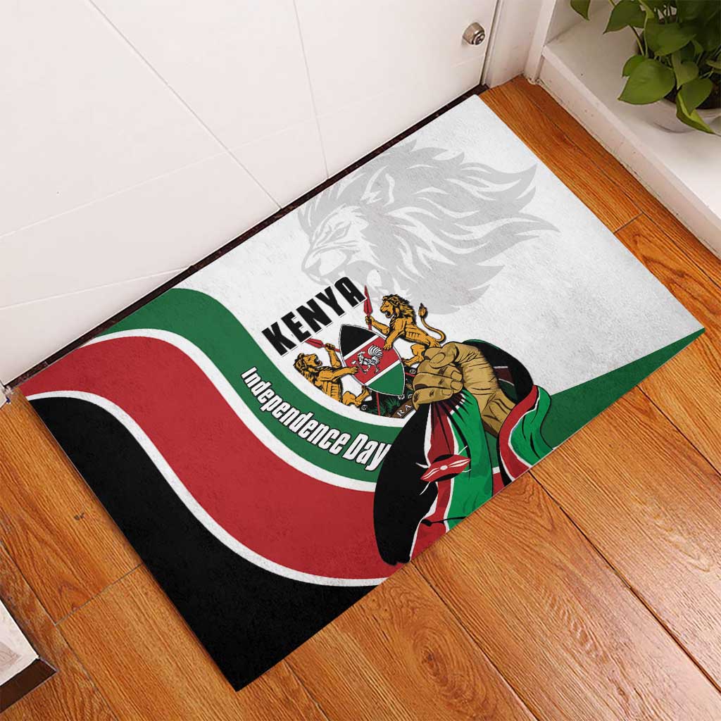 Kenya Independence Day Rubber Doormat Lion With Coat Of Arms - African Pride