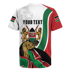 Personalized Kenya Independence Day Rugby Jersey Lion With Coat Of Arms - African Pride