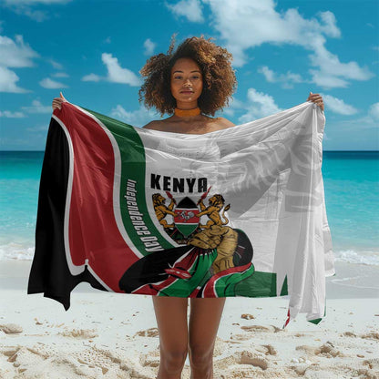 Kenya Independence Day Sarong Lion With Coat Of Arms - African Pride