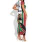 Personalized Kenya Independence Day Short Sleeve Bodycon Dress Lion With Coat Of Arms - African Pride