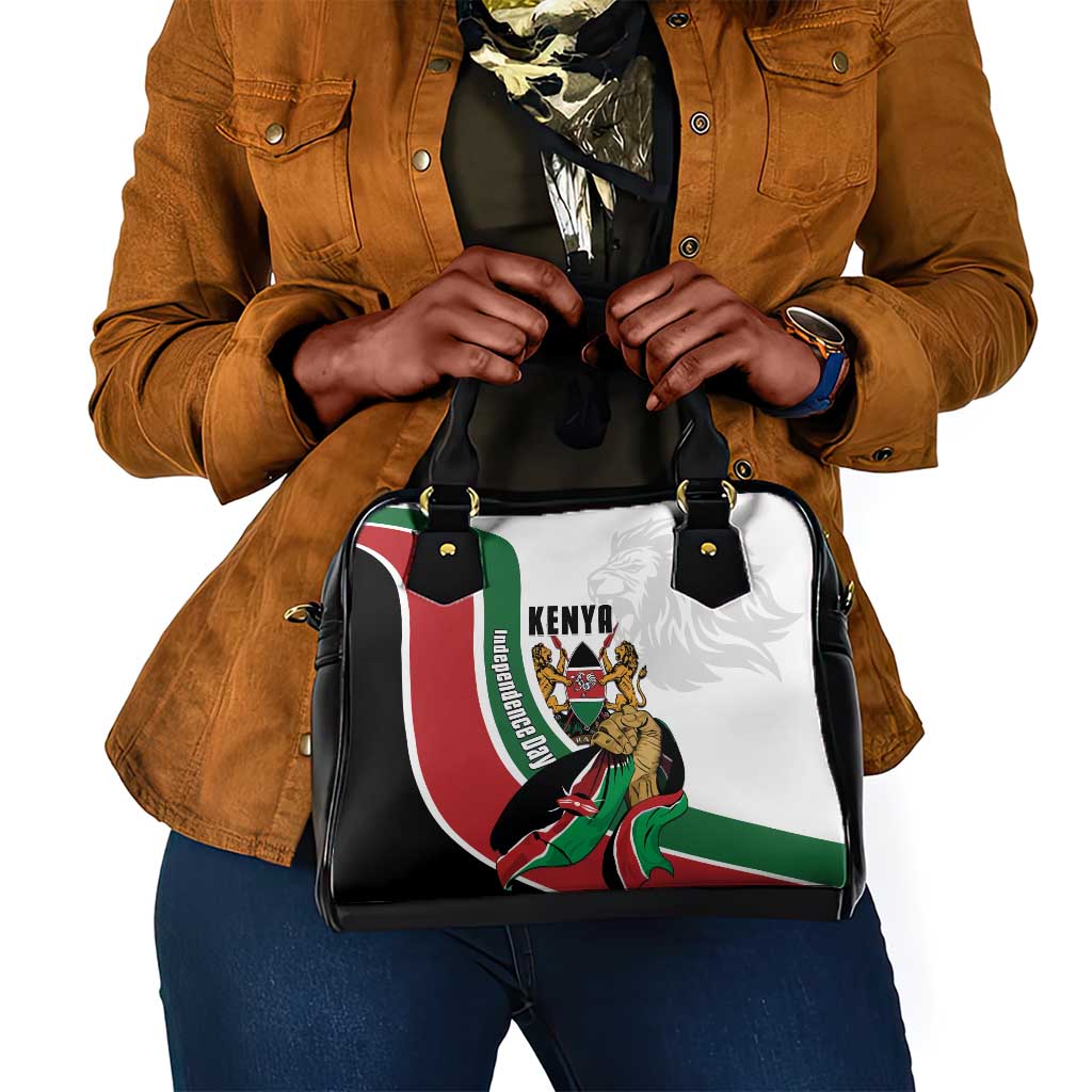 Kenya Independence Day Shoulder Handbag Lion With Coat Of Arms - African Pride
