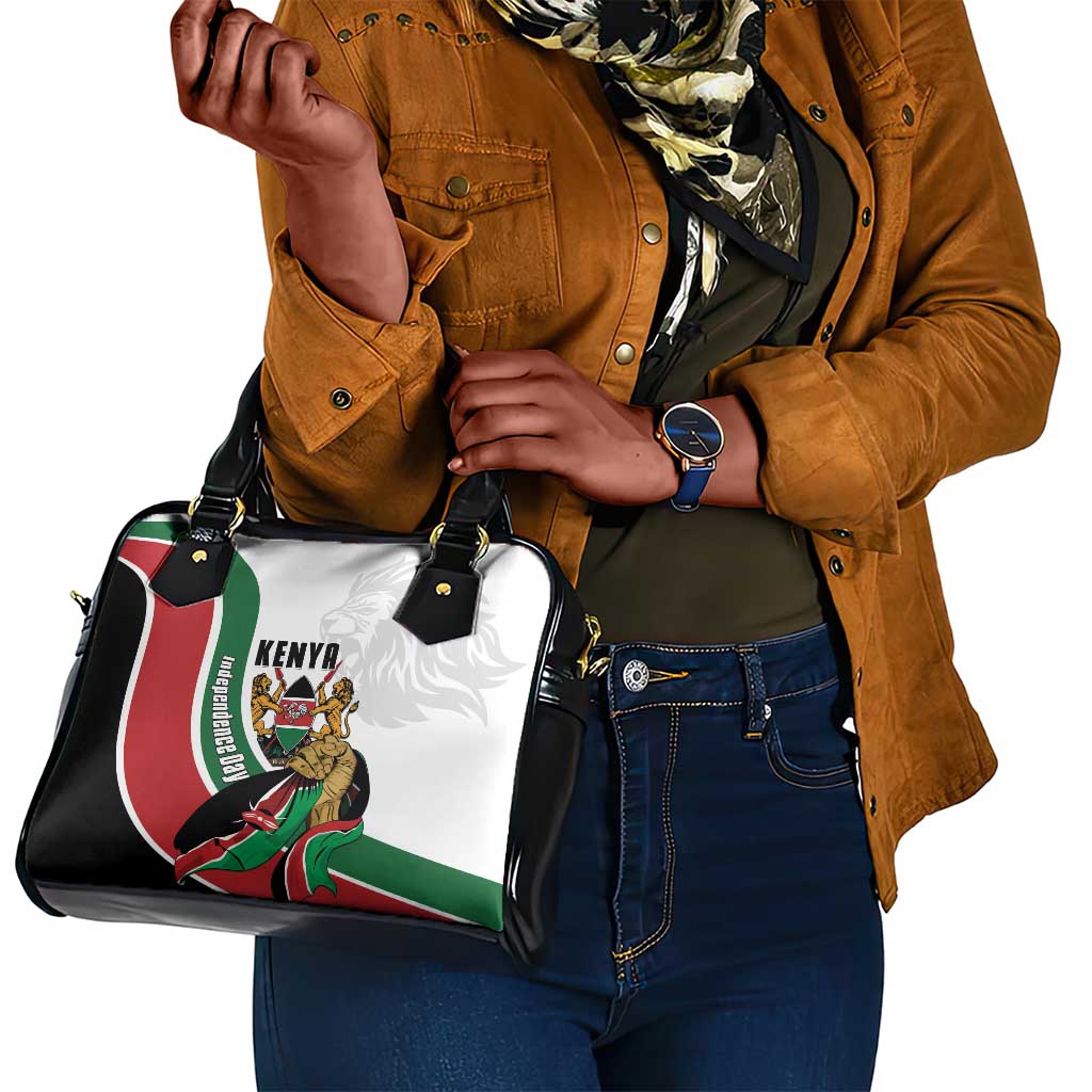 Kenya Independence Day Shoulder Handbag Lion With Coat Of Arms - African Pride