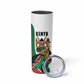 Personalized Kenya Independence Day Skinny Tumbler Lion With Coat Of Arms - African Pride