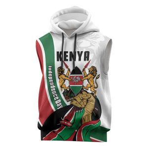 Personalized Kenya Independence Day Sleeveless Hoodie Lion With Coat Of Arms - African Pride