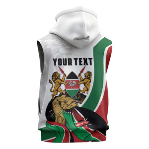 Personalized Kenya Independence Day Sleeveless Hoodie Lion With Coat Of Arms - African Pride
