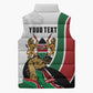Personalized Kenya Jamhuri Day Sleeveless Puffer Jacket Lion With Coat Of Arms