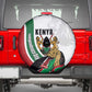 Kenya Independence Day Spare Tire Cover Lion With Coat Of Arms - African Pride