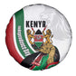 Kenya Independence Day Spare Tire Cover Lion With Coat Of Arms - African Pride