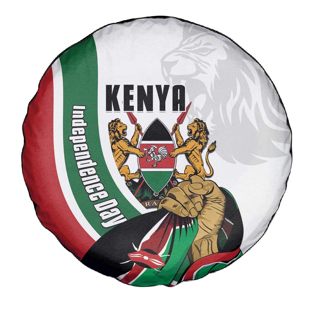 Kenya Independence Day Spare Tire Cover Lion With Coat Of Arms - African Pride