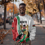 Personalized Kenya Independence Day Sweatshirt Lion With Coat Of Arms - African Pride