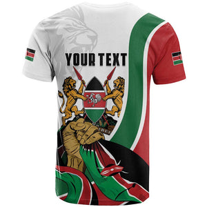 Personalized Kenya Independence Day T shirt Lion With Coat Of Arms - African Pride