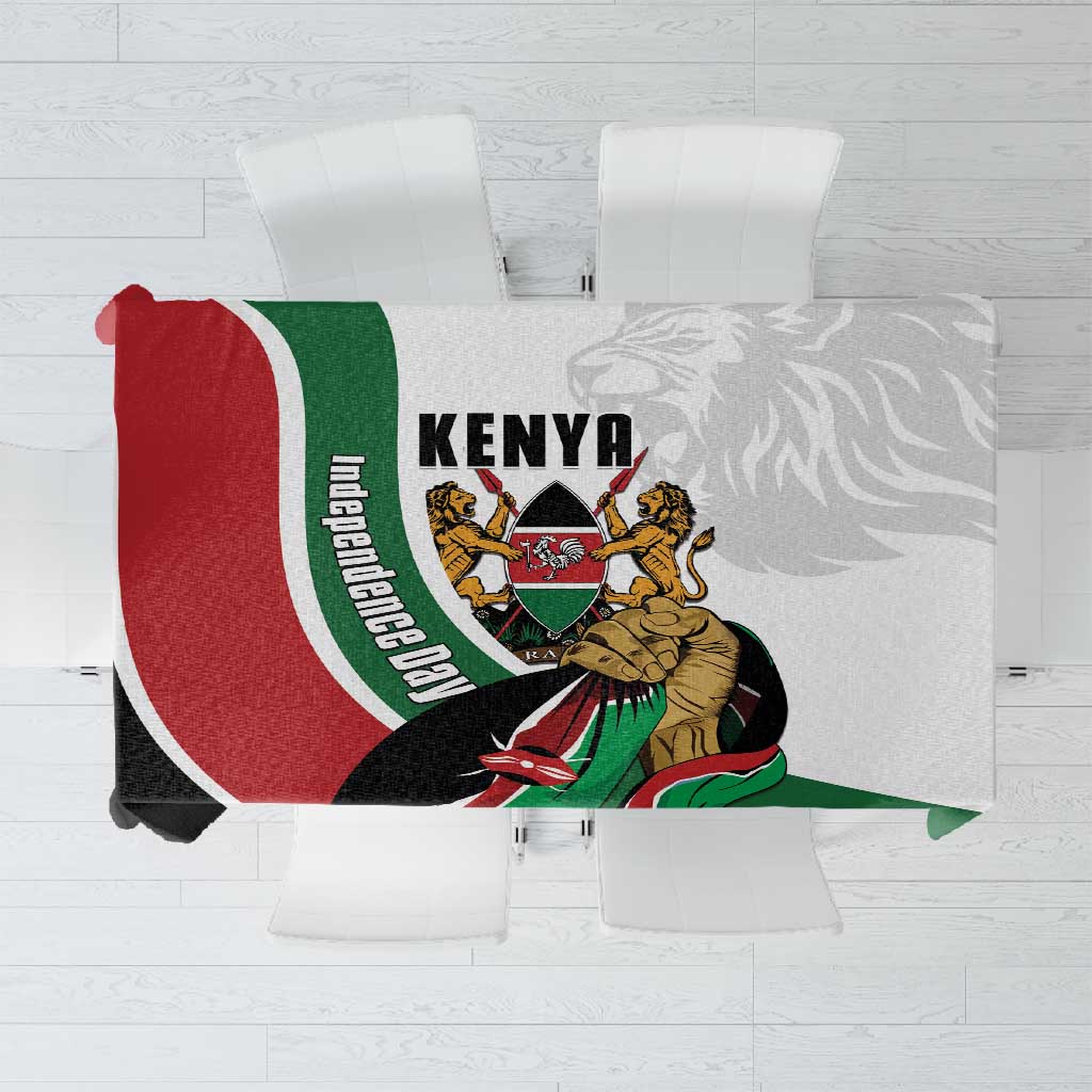 Kenya Independence Day Tablecloth Lion With Coat Of Arms - African Pride