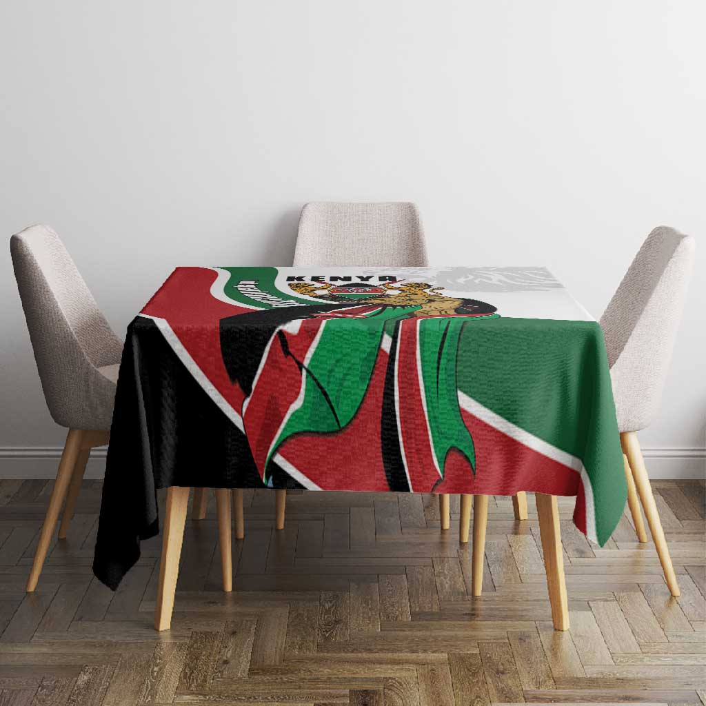 Kenya Independence Day Tablecloth Lion With Coat Of Arms - African Pride