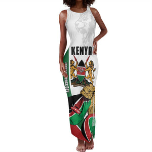 Personalized Kenya Independence Day Tank Maxi Dress Lion With Coat Of Arms - African Pride