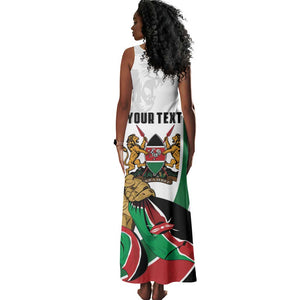 Personalized Kenya Independence Day Tank Maxi Dress Lion With Coat Of Arms - African Pride