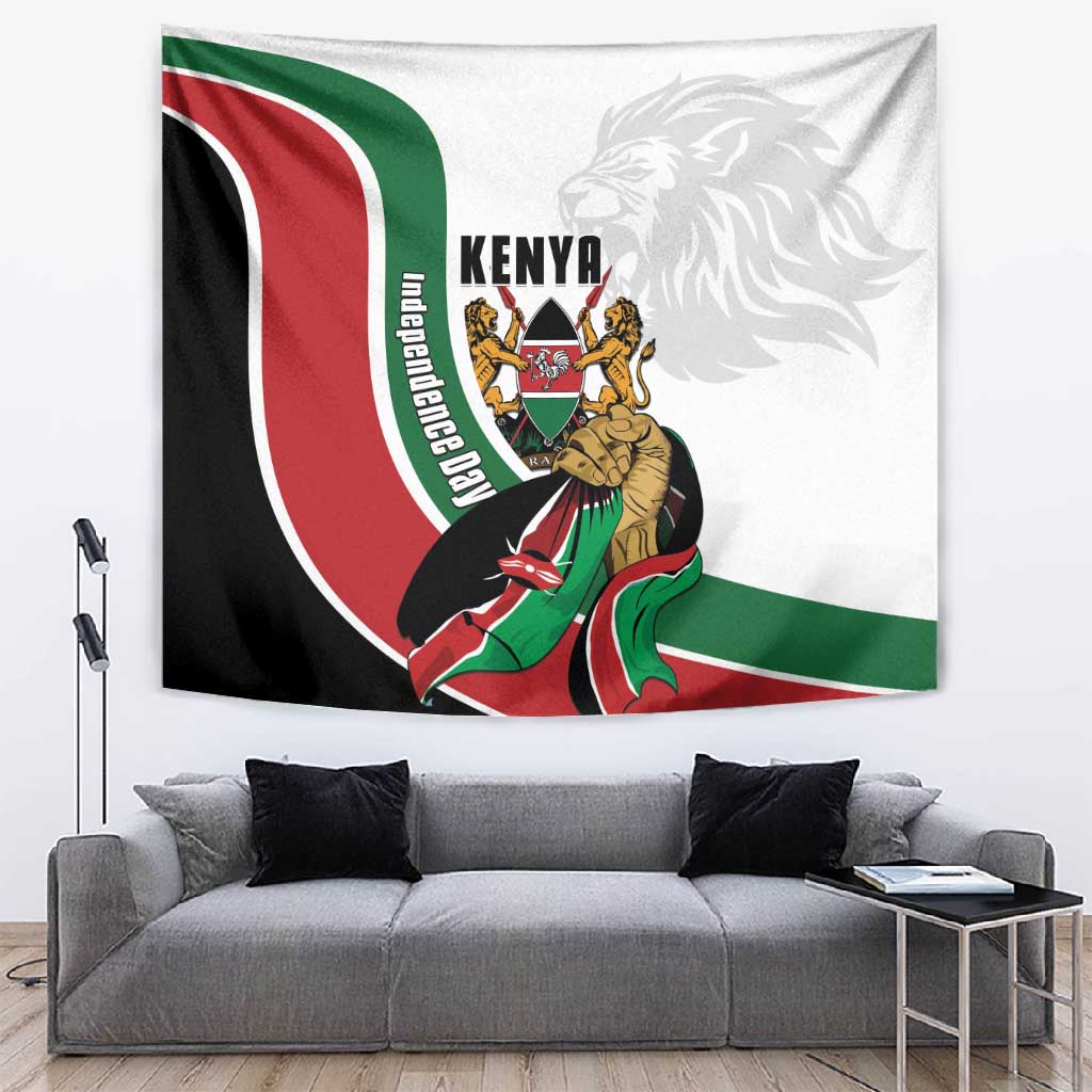 Kenya Independence Day Tapestry Lion With Coat Of Arms - African Pride