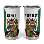 Personalized Kenya Independence Day Tumbler Cup Lion With Coat Of Arms - African Pride