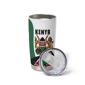 Personalized Kenya Independence Day Tumbler Cup Lion With Coat Of Arms - African Pride