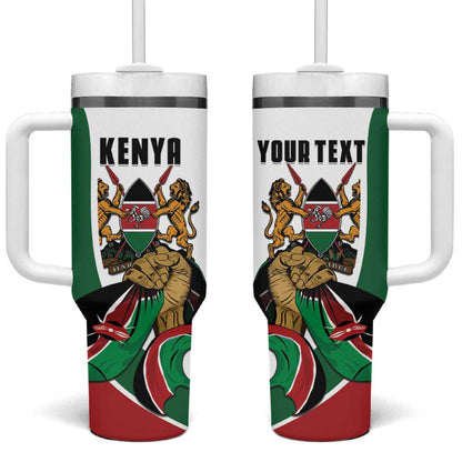 Personalized Kenya Independence Day Tumbler With Handle Lion With Coat Of Arms - African Pride